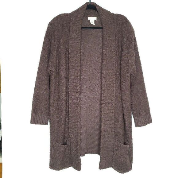 Yarnworks Long Open Cardigan Sweater XL Shawl Collar Grandpa Academia Brown - Picture 1 of 5